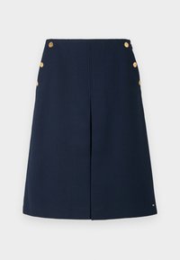 PREPPY TEXTURE KNEE SKIRT - A-linjekjol - dark night navy