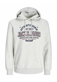 JJELOGO - Kapuzenpullover - white melange