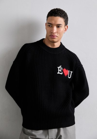 Études HEAVY ROUND NECK - Pulover - black