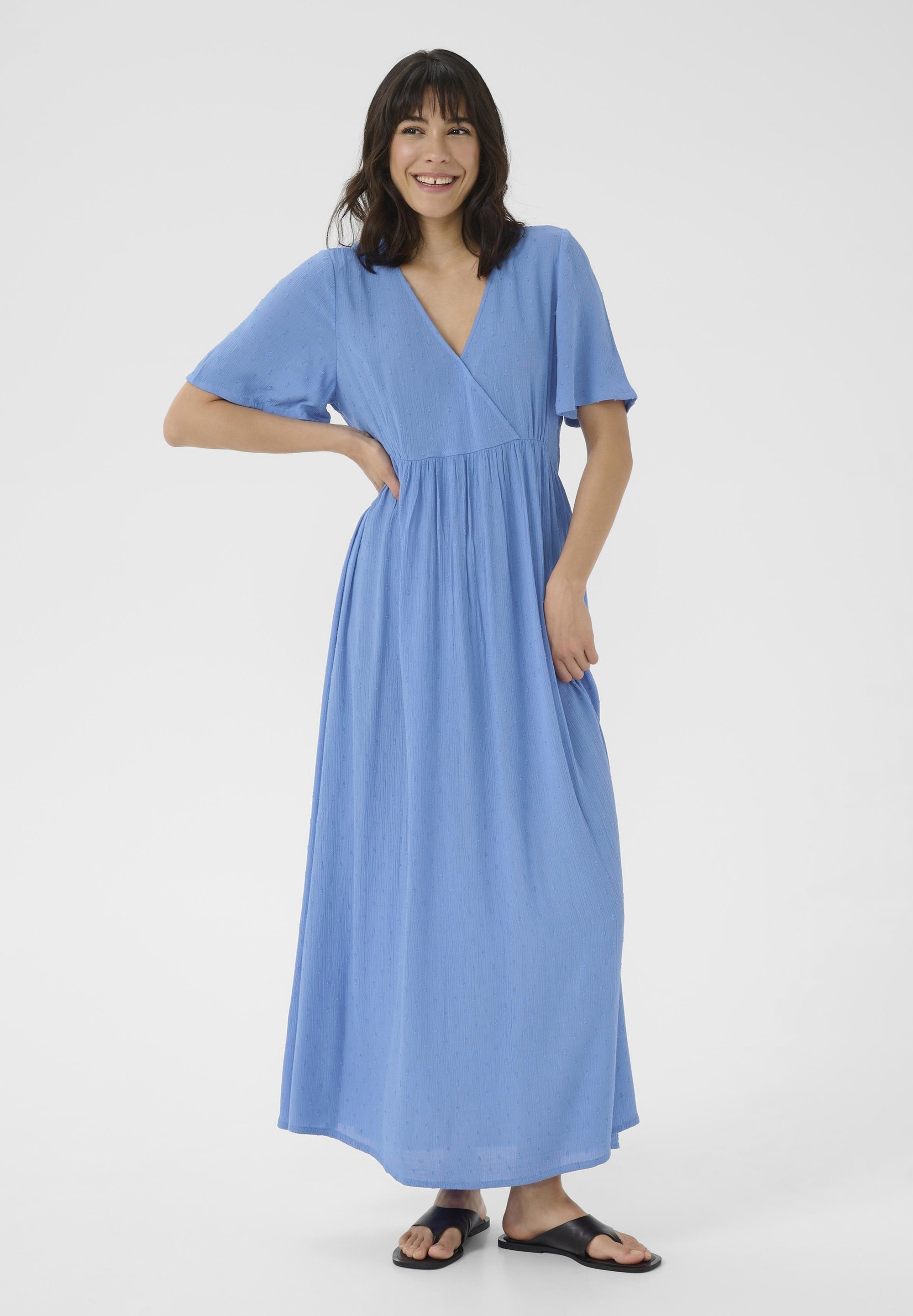 Robe D'été Bleu Roi Sans Manches - Volants Et Dentelle, Taille 38, Marque Choklate, Occasion