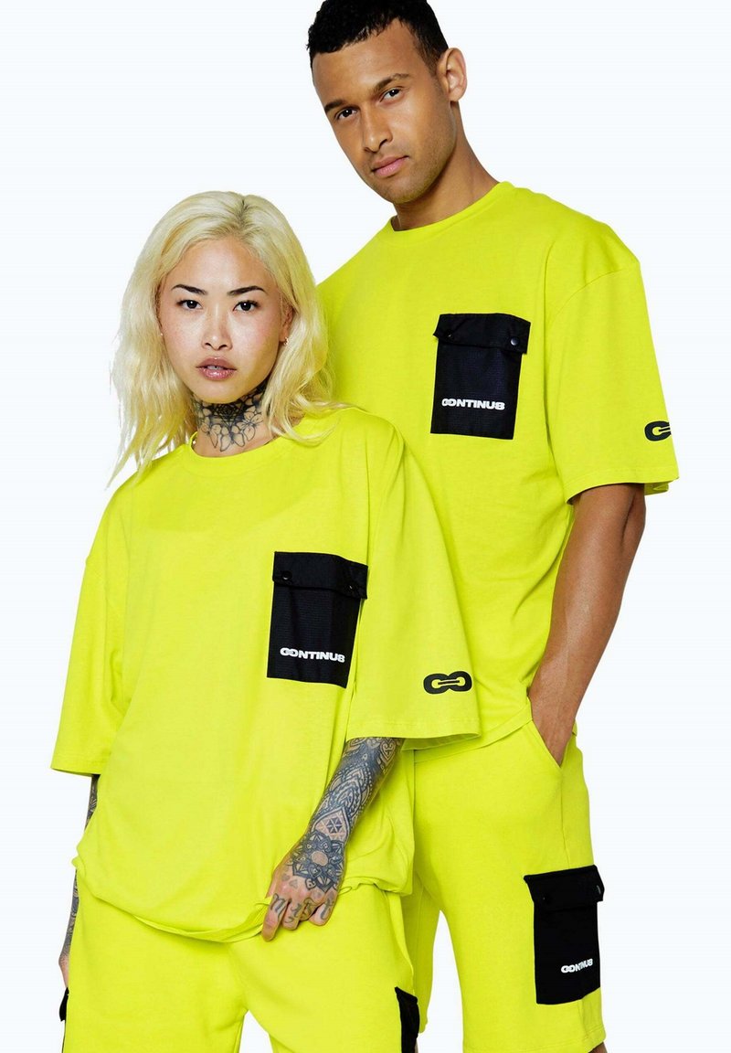 Hype T-shirt print neongroen
