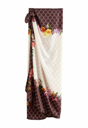 REGULAR FIT - GEO FLORAL COVERUPS - Accesoriu plajă - ecru/chocolate