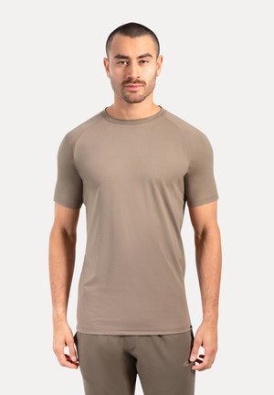 PRINT LOGO DELIAN - T-shirt basique - taupe