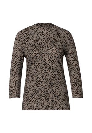 Street One, 3/4-ARM SHIRT MIT TURTLE NECK UND PRINT - Langarmshirt - black