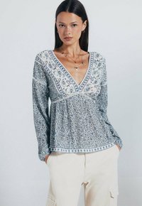 Esprit Camicetta Donna Blu con Grafiche Casual (IT 38, EU 34