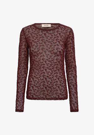 Mos Mosh, MMLORETTA MONO MESH BLOUSE - Bluse - port royale