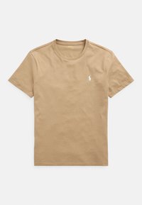 CUSTOM SLIM FIT JERSEY CREWNECK T-SHIRT - Navadna majica - cafe tan