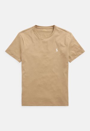 CUSTOM SLIM FIT JERSEY CREWNECK T-SHIRT - Navadna majica - cafe tan