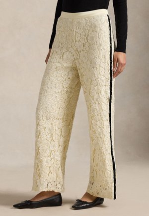SEQUINED LACE PANT - Bukser - herbal milk