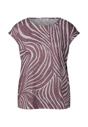 Street One, DROPPED SHOULDER SHIRT IM AUSBRENNER-LOOK - T-shirt print - rustic rouge