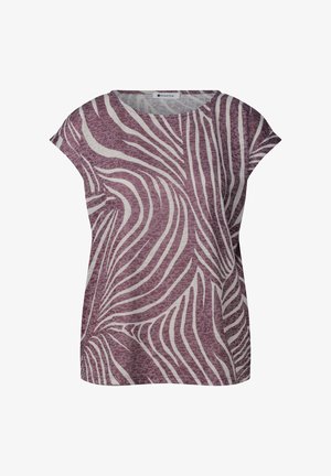 Street One, DROPPED SHOULDER SHIRT IM AUSBRENNER-LOOK - T-shirt print - rustic rouge