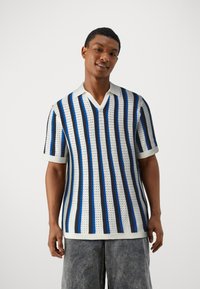 Selected Homme SLHNIK RELAXED OPEN - Polotričko - egret/sky captain/nautical blue