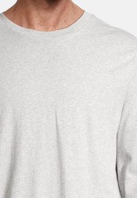 Ljusgrå crewneck t-shirt tillverkad av mjukt bomullstyg. Har en klassisk passform med korta ärmar och minimalistisk design.