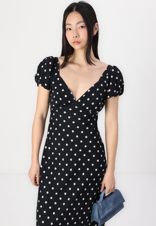 Puff Sleeve Midi Dress - Occasion wear - 9084