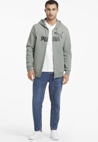 Puma BIG LOGO HOODIE - Mikina na zip - medium gray heather