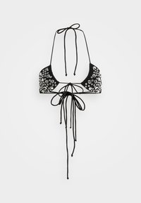 STUDDED WITH RUCHING - Bikini top - black/silver-coloured