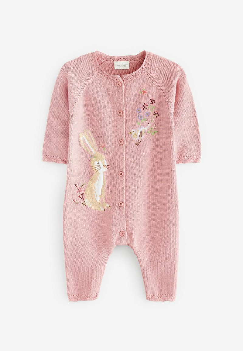 Next BUNNY EMBROIDERED BABY KNITTED ROMPER Jumpsuit pink Zalando.de