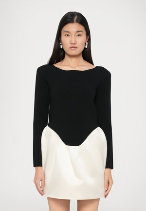 MARLEY COMBO DRESS - Koktailové šaty/večierkové šaty - black/ivory