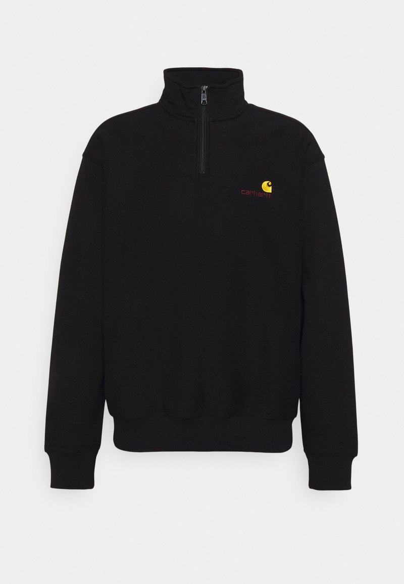 Carhartt WIP HALF ZIP AMERICAN SCRIPT - Sweatshirt - black/schwarz -  Zalando.de