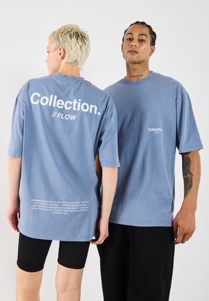 YOURTURN UNISEX - Print T-shirt - washed country blue
