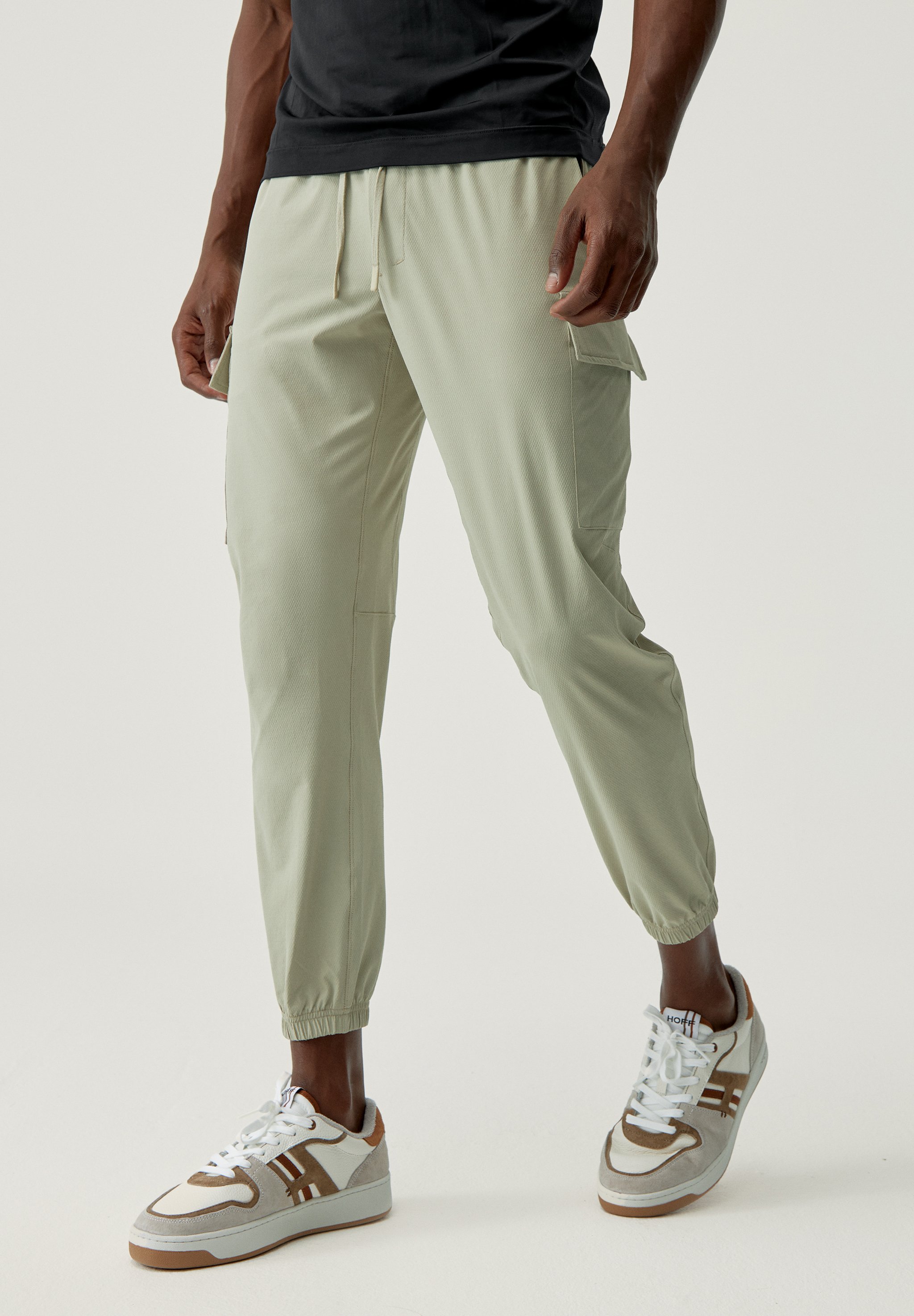 Pantalon Cargo Homme Coton - Impression Champignons Et Papillons - Coupe Décontractée Yoga - Taille Haute - Fabriqué Au Népal