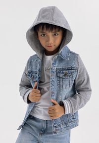 MINOTI FLEECE HOOD AND SLEEVES - Džinsinis švarkelis - light blue denim