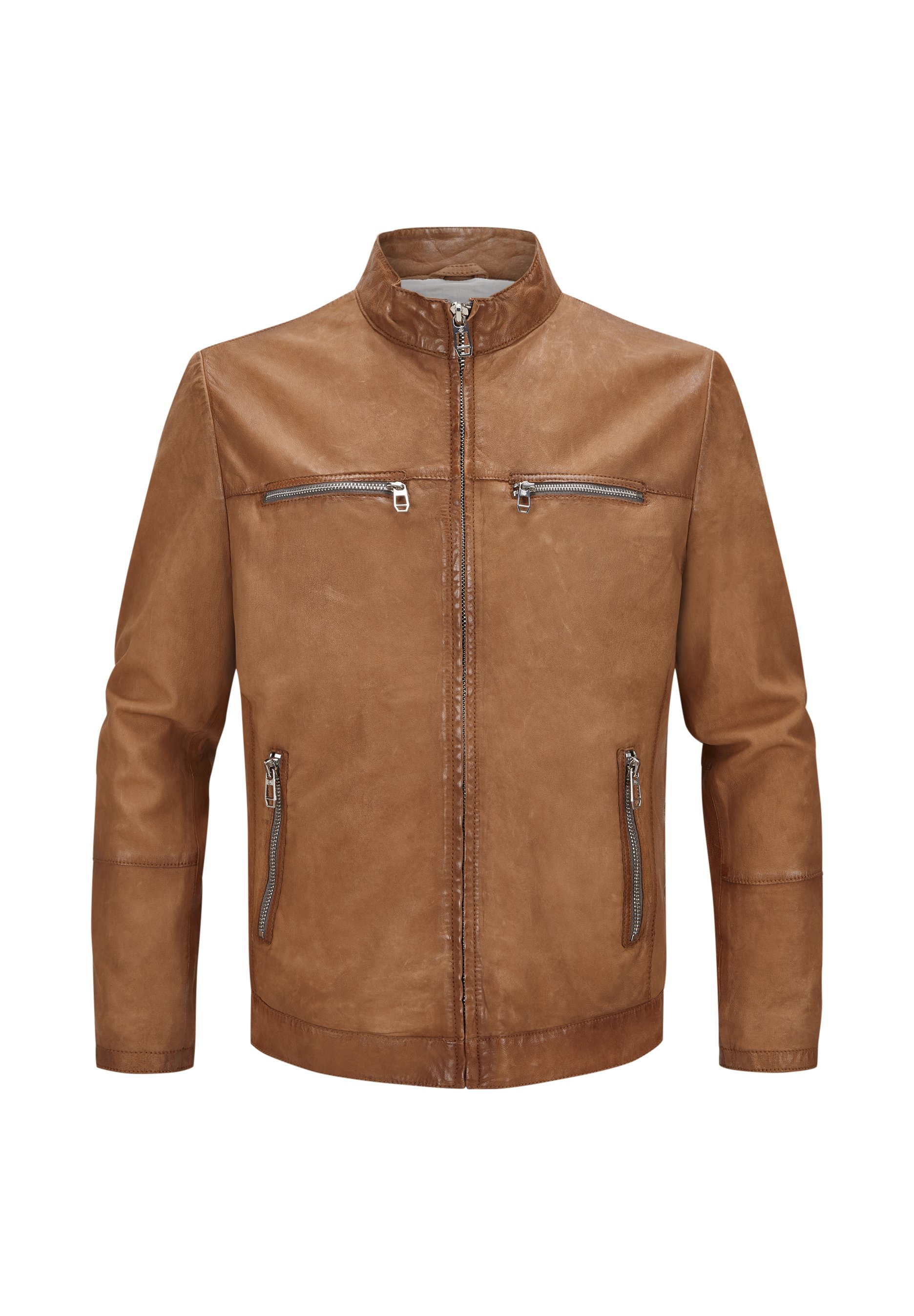 Milestone MSBURLING Lederjacke hell cognac/cognac Zalando