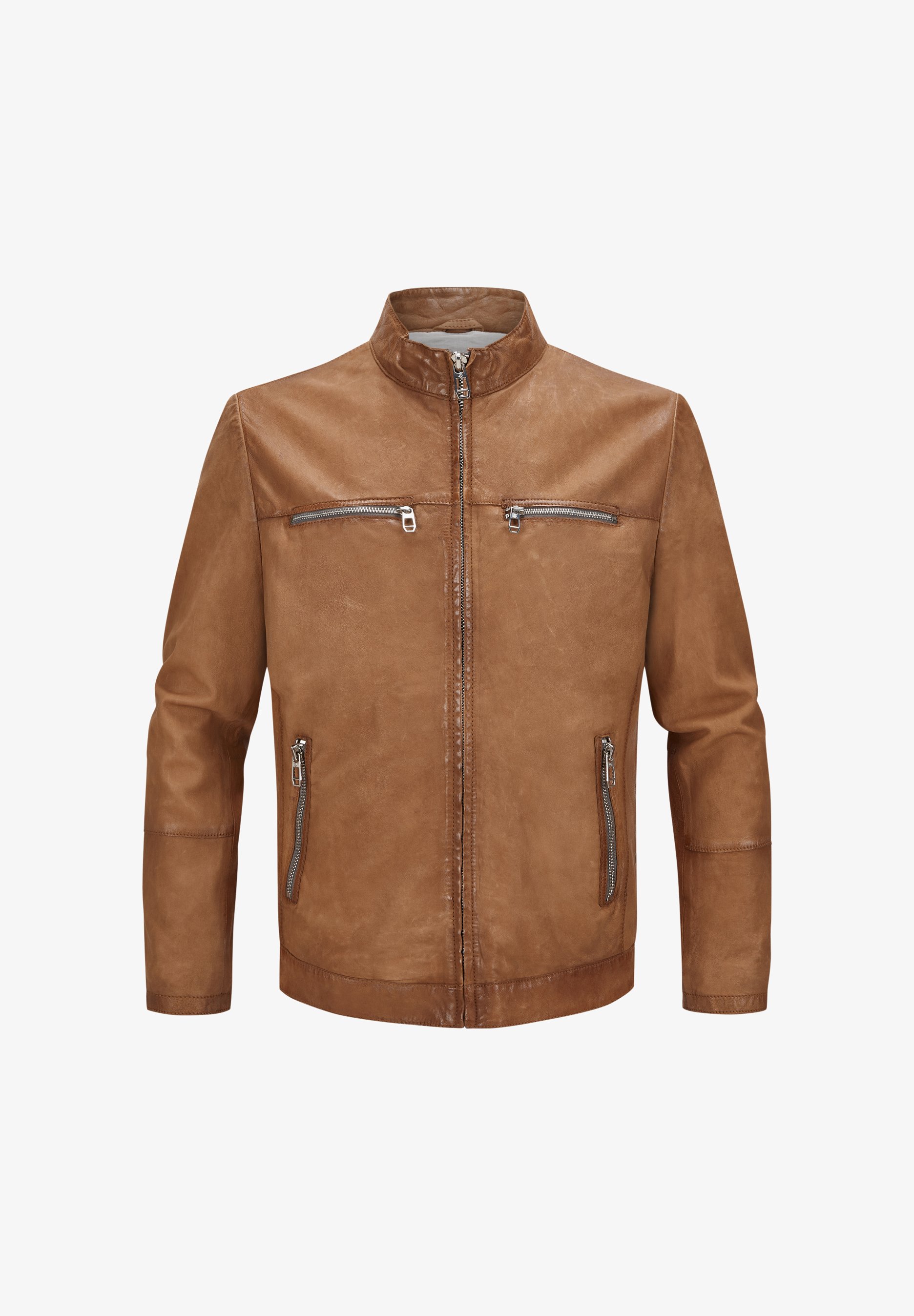 Milestone MSBURLING Lederjacke hell cognac/cognac Zalando