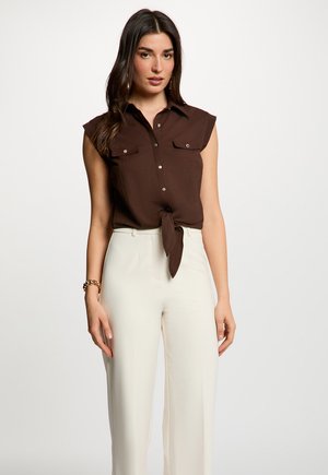 Morgan, MORGAN MORGAN SLEEVELESS BLOUSE - Débardeur - marron foncé