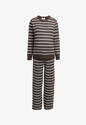 Next, MATERNITY KNITTED STRIPE CO-ORD SET - Džemper - chocolate brown
