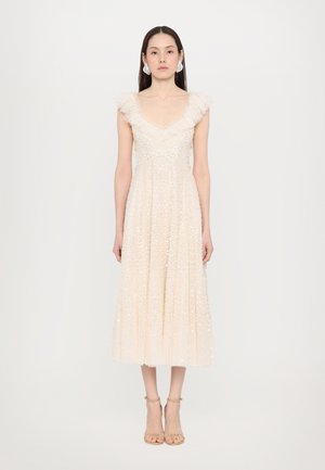 SCATTER DOT RUFFLE BACKLESS BALLERINA DRESS - Vestido de fiesta - cream