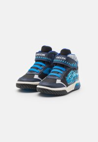 Geox INEK BOY LIGHT UP - High-top trainers - navy/turquoise