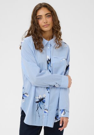 BRILA LONG  - Pogājama blūze - blue flower stripe