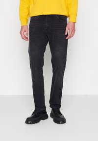 TOM TAILOR TRAD - Calças de ganga de perna direita - dark stone black denim