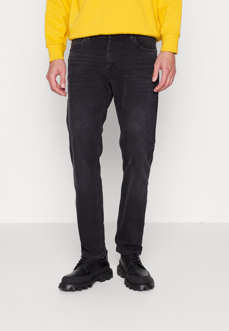 TOM TAILOR TRAD - Calças de ganga de perna direita - dark stone black denim