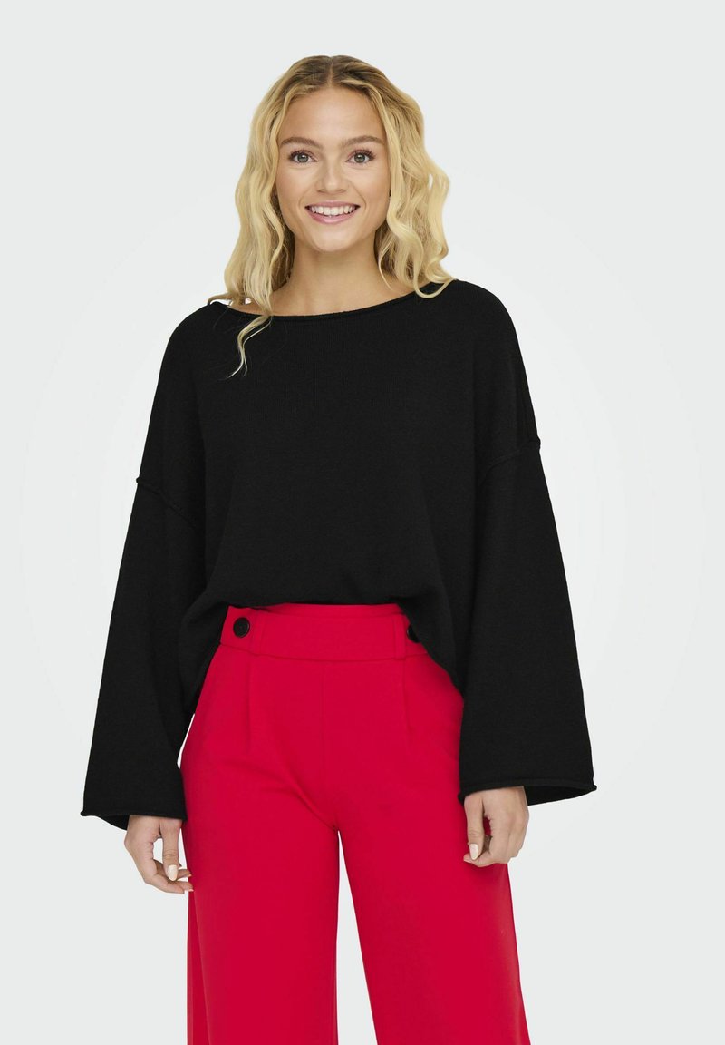 JDY JDYRUE LIFE L/S BOAT NECK PULL  NOOS - Strikkegenser - black