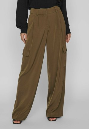 VILA Pantalon cargo - olive