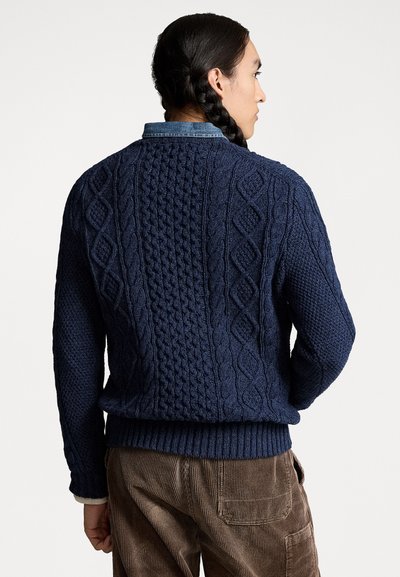 Polo Ralph Lauren THE ICONIC FISHERMAN'S JUMPER - Pulover - navy combo