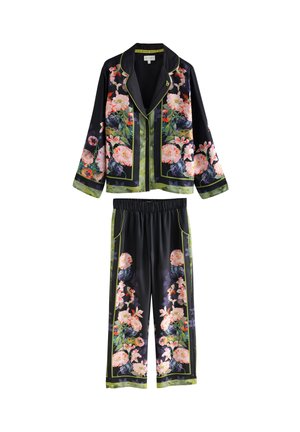 REGULAR FIT - FLORAL BUTTON THROUGH SET - Komplet pižame - black koi floral