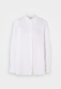 BLOUSE FLARED SHAPE LONG SLEEVE STAND UP COLLAR SOLID - Overhemdblouse - white