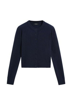 Massimo Dutti, BUTTON DETAIL KNIT CARDIGAN - Strickjacke - mottled dark blue