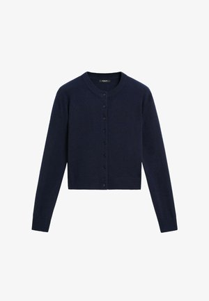 Massimo Dutti, BUTTON DETAIL KNIT CARDIGAN - Vest - mottled dark blue
