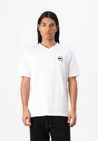 KARL LAGERFELD - V NECK - T-shirt basic - white Immagine in miniatura 1