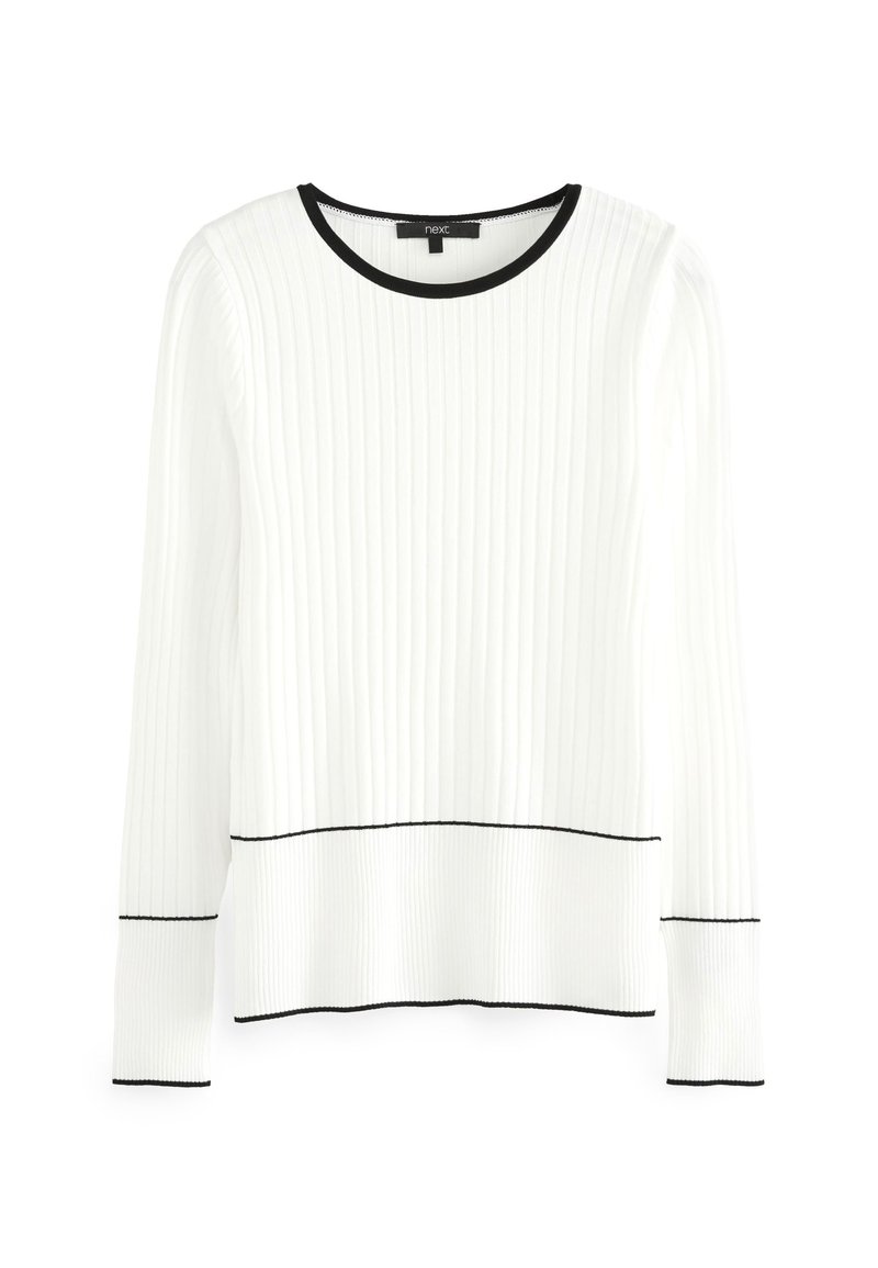 Damen Strickjacken | Next RIB TIPPED Strickpullover white/weiß - FN89859 Damen Strickjacken | Next RIB TIPPED Strickpullover white/weiß - FN89859