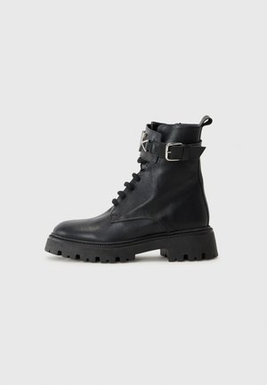 Lace-up ankle boots - black