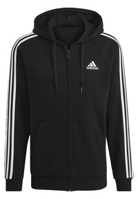 adidas Performance ESSENTIALS 3 FULL ZIP - Sweater met rits - black/zwart - Zalando.nl