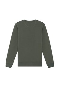 Olijfgroene sweatshirt met lange mouwen, ronde hals en geribde manchetten en onderzoom. Gemaakt van een zachte, gestructureerde stof.