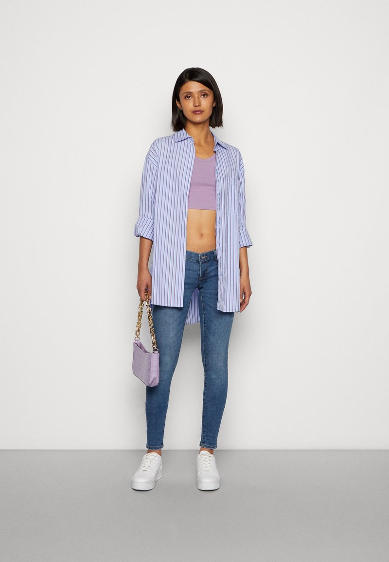 ONLY Onlcoral Life SL SK DNM Cro468 Jeans Skinny Taille Basse Femme - Bleu Denim