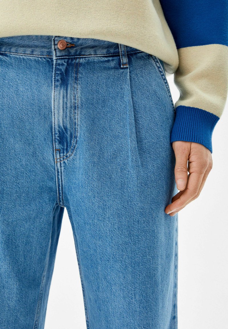 Herren Skinny Fit | Bershka WIDE Jeans Straight Leg light-blue denim - UT72950 Herren Skinny Fit | Bershka WIDE Jeans Straight Leg light-blue denim - UT72950