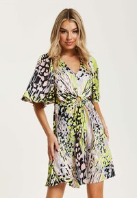 Liquorish ABSTRACT PRINT WITH CUT OUT FRO - Day dress - multi coloured